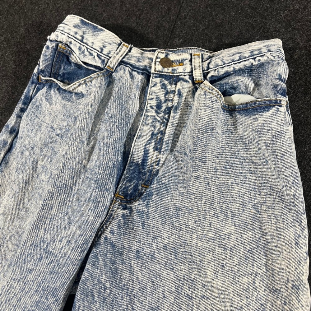 Hunt Club Acid Wash Jeans Womens 9 Blue High Waist Ankle Zip Vintage 80s 90s